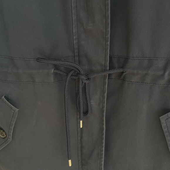 Brooks Brothers | Red Fleece Navy Cotton Parka Trench Jacket Drawstring Waist 12 - Picture 11 of 14